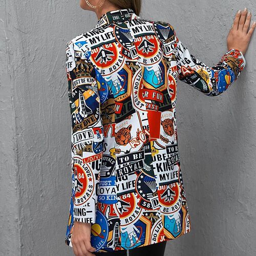 2025 Fashion Womens Printed Blazer Western Style 2025 Europe