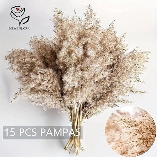 15pcs Pampas Grass Dried Flowers Bouquet Wedding Party