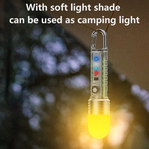 Multi-light zoom red and blue flash camping flashlight