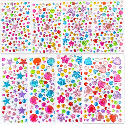 880pcs Gem bead Stickers Rhinestones for Crafts Self Adhesiv