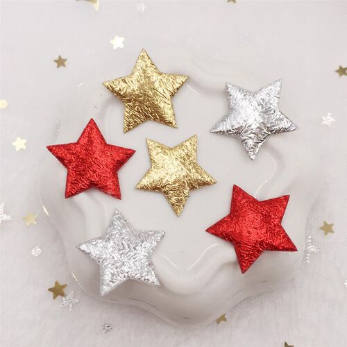 200pcs 20mm Padded Cloth Pretty Mini Star Appliques Wedding