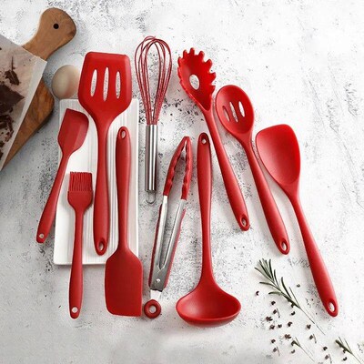 10 PCS Silicone Cookware Set Kitchen Cooking Tools Baking To