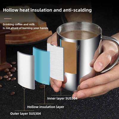 304 Stainless Steel Mug Cup Double Layer Anti-scalding Therm