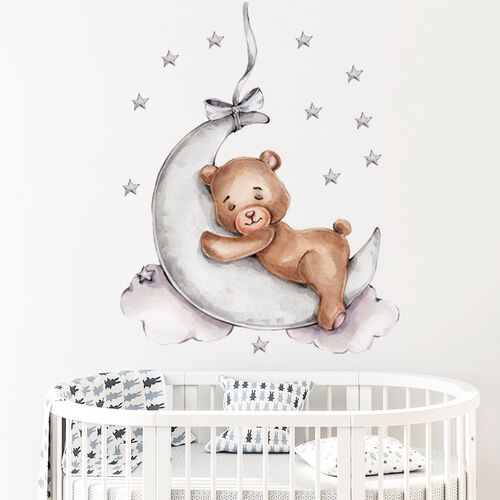 New Funny Cute Teddy Bear Kids Room Wall Stickers Baby Nurse