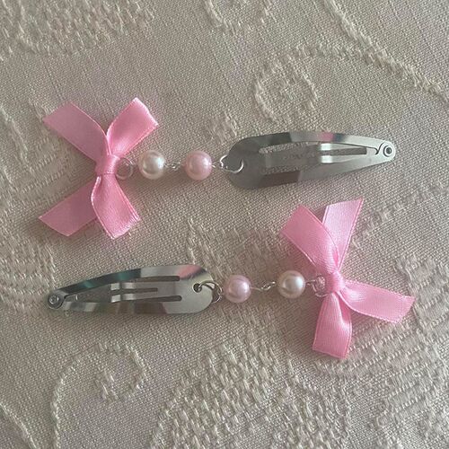 fairy core handmade satin bow hairpin coquettish retro babyd
