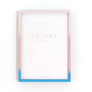 橡木实木榫卯结构红黄蓝绿紫粉色彩色渐变窄边画框相框定制