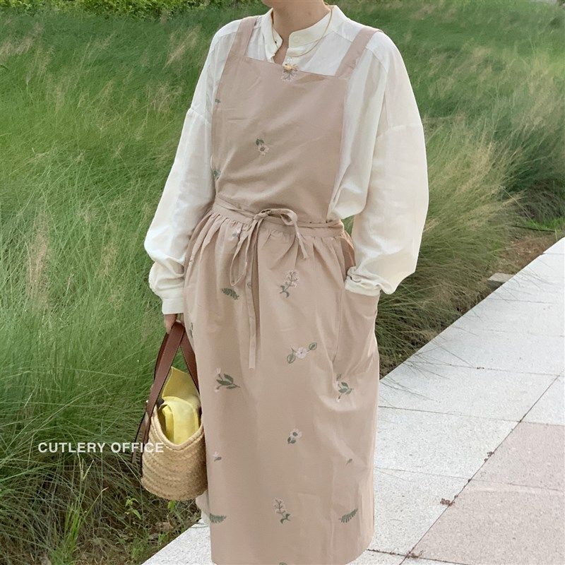 Cutlery  春季定制日韩式防水碎花围裙家用花店咖啡棉麻防油罩衫,家庭/个人清洁工具,围裙,淘宝优惠券,粉丝福利购,淘宝优惠卷