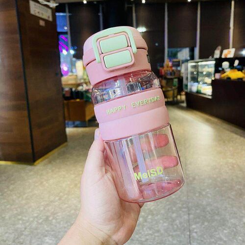 Durable plastic water bottle for students, especially suitab