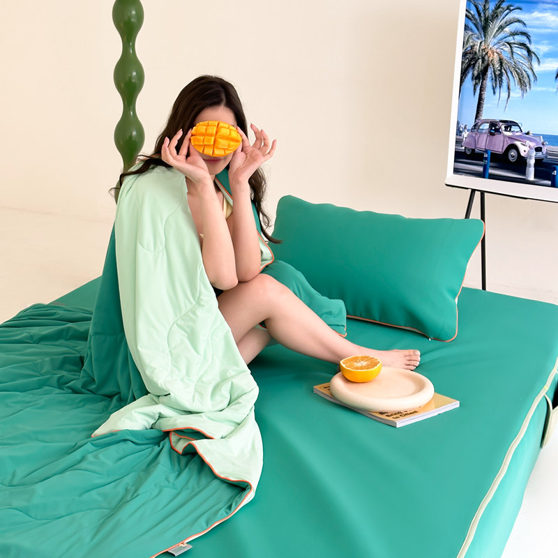 凉感鸭类凉感丝软凉席三件床笠款可折叠可水洗机洗夏季冰丝席,床上用品,冰丝席,淘宝优惠券,粉丝福利购,淘宝优惠卷