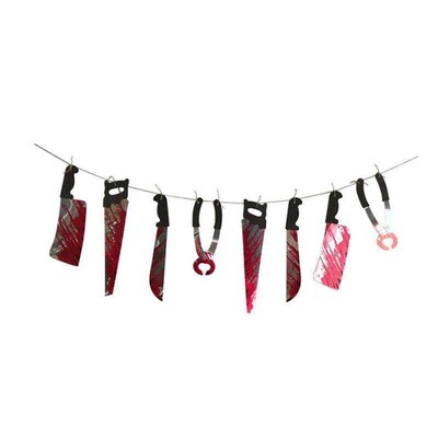 Halloween decorations pull flags blood knife skewers万圣装饰