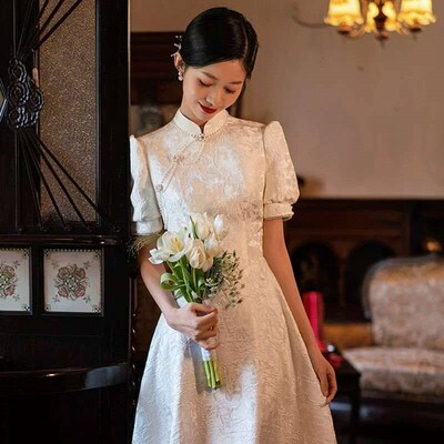 Young Toast Cheongsam Winter New Bride Engagement License We