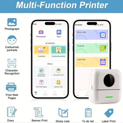 Printer, Portable Thermal Printer, Inkless er Maker, Free Cu