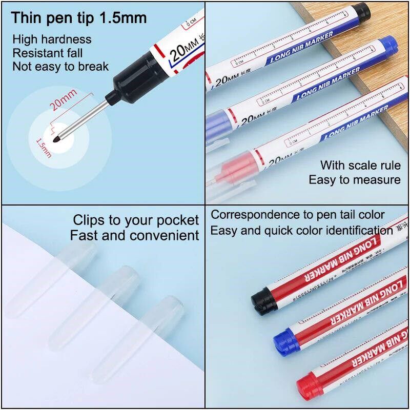 1pcs 20MM Red/Black/Blue/White/Green Ink Long Head Markers B图片