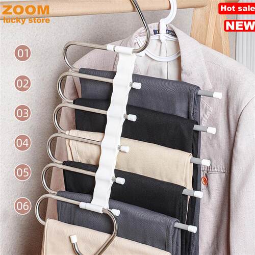 Pants Hangers Space Saving Closet Organizer Clothes Storage