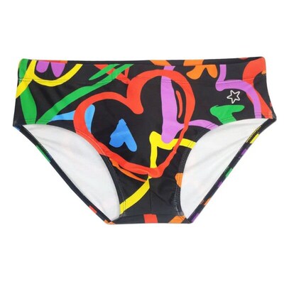 2023 Colored Hearts Push Up Swimwear Men Swimming Briefs Sex