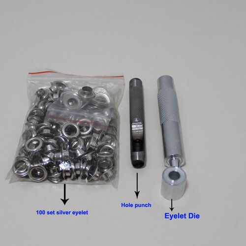 100sets Silver metal eyelets 4mm 5mm 6mm 8mm 10mm 12mm 14mm