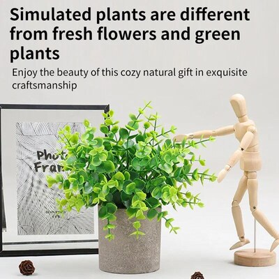 Eucalyptus Artificial Plants Bonsai Small Tree Pot Fake Plan