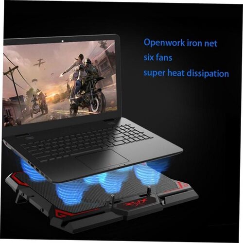 2024 Gaming Laptop Cooler 6Fan Led Usb Notebook Cooling Pad