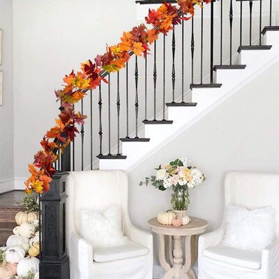 Fall Garland Maple Leaf,Vine Artificial,Christmas decoration