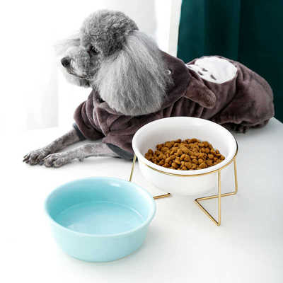 Cat Bowl Slanted Mouth Tilting Ceramic Pet Bowl Cat Food Bow