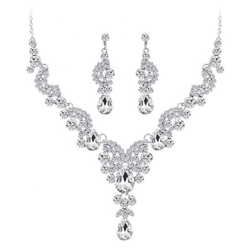 2Pcs/Set Luxury Full Rhinestone Semicircle Charm Bridal Stud