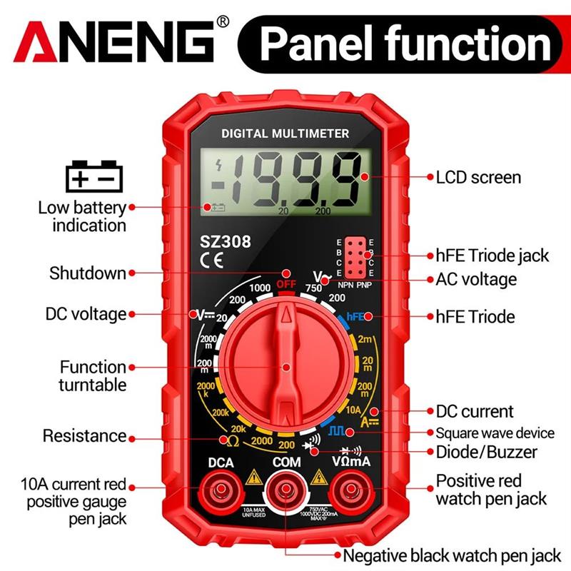 ANENG SZ308 Digital Multimeter   AC/DC Current Meter Voltage图片