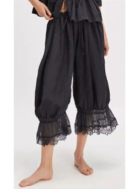 Combhasaki Womens Y2K Loose Fit Bloomers Cropped Pants Draw