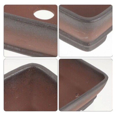 Purple Clay Flowerpots Rectangular Succulent Bonsai with