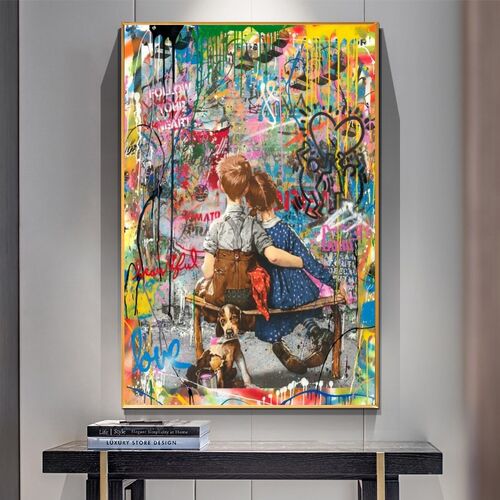 Banksy Graffiti Art Abstract Canvas Painting Posters and Pri