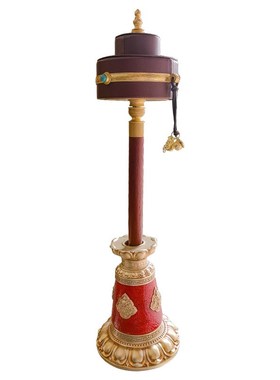 长柄学院层手摇转轮转金筒座子特大号家用摆件彩绘大号树脂底座