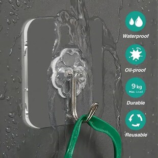 Transparent Self Adhesive Wall Hooks Heavy Duty Multi-Purpos