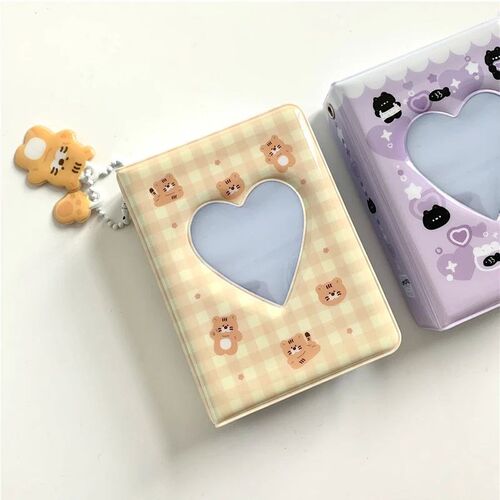 Cute Bear Photo Album 3 Inch Love Heart Hollow Picture Stora