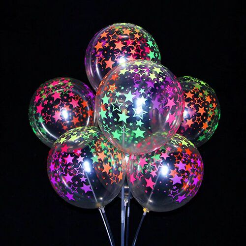 10Pcs 12Inch Fluorescent Balloons Neon Glow Latex Balloons W