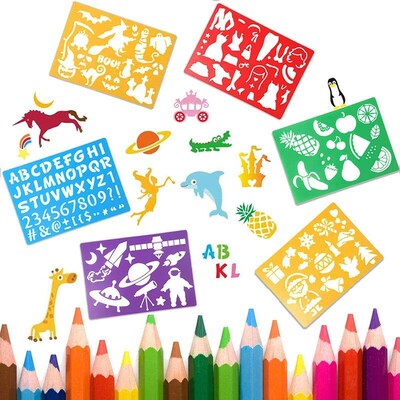 Kids Drawing Stencils Set 300+ Patterns Drawing Templates Pl