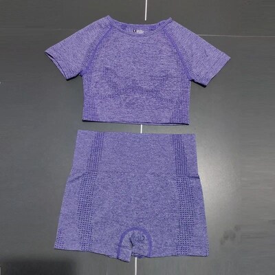 2Pcs/Set Women High Waist Seamless Yoga Set Gym Clothes Fitn