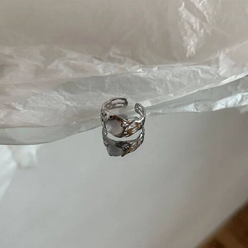 Vintage Silver Color Red Oval Ring For Women rendy Elegant I