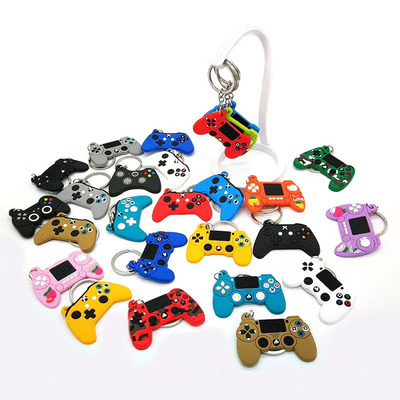 10pcs Video Game Controller Keychains PVC Handle Key Ring Ga