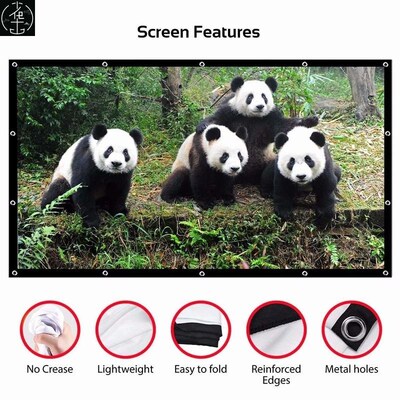 Projector Screen HD Anti-wrinkle Collapsible Portable Movie