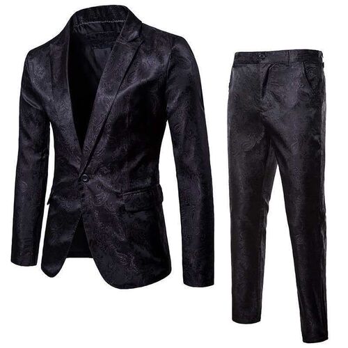 Active autumn mens bright and dark pattern 2-piece suit nig