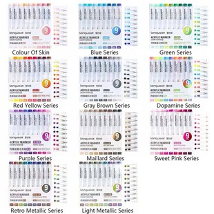 9-Colors Marker Pen Stackable Color Art Stationery Acrylic P