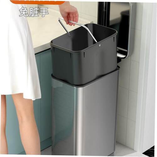 Stainless steel trash can kitchen large deodorant refuse bin