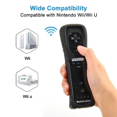 2 In 1 Remote & Nunchuck Controller Built In Motion Plus Rem