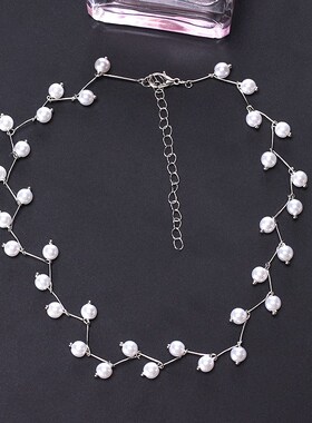 Wus 2023 Imitation Pearl Clavicle Chain Neckband Simple Sho