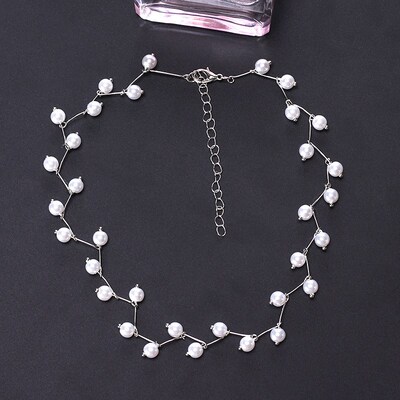 Wus 2023 Imitation Pearl Clavicle Chain Neckband Simple Sho
