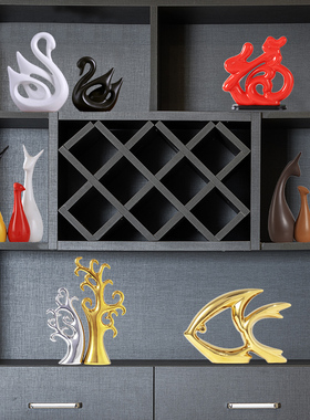 现代装饰品陶瓷工艺品欧式奢华高档玄关柜客厅创意家居摆件摆设品