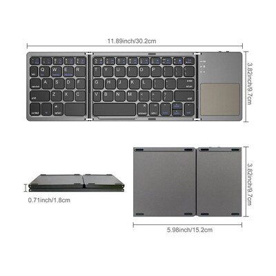 Folding Keyboard键盘Bluetooth Wireless Keypad with Touchpad