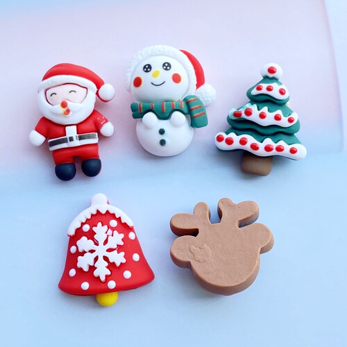 10Pcs New Lovely Christmas Collection Flat Back Cabochon Scr