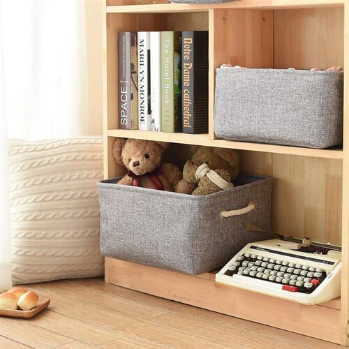 New Large Folding Linen Fabric Storage Basket Kids Toys Stor