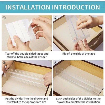 Drawer Dividers Organizers, Adjustable 8cm High Expandable f