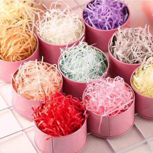 DIY Colorful Shredded Crinkle Paper Raffia Candy Boxes Weddi